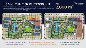 Hệ sinh thái tiện ích Tầng 1 và 2 tại căn hộ TT Genesis